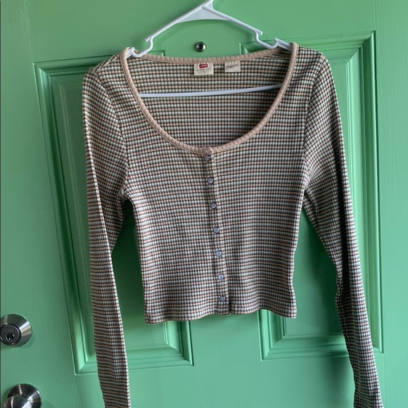 Levi's Tops - Levi's Ribbed Crop Blouse size Small